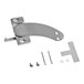 A stainless steel Blodgett latch handle with screws.