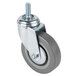 A Choice grey swivel stem caster with a steel wheel and a metal screw.