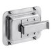 A close-up of a stainless steel Cleveland paddle latch with screws.