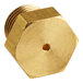 A brass hexagonal nut for a Frymaster fryer.