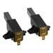 Two black and gold electrical switches.