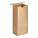 A brown paper bag with a white background.