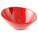 a close-up of a red bowl