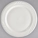 a white plate with a white circle