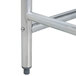 A metal chair with a silver leg.