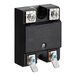 A black Fetco solid state relay with silver screws.