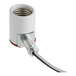 A white Hatco lamp socket with a black cable.
