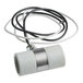 A Hatco dual light socket with white and black cables and a metal connector.