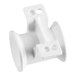 A white plastic Manitowoc Ice probe water level holder with two holes.