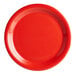 a close-up of a red plate