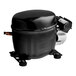 A black Beverage-Air compressor with a black hose.