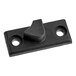 A black plastic Hobart lid lock with holes on the side.