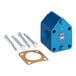 A blue Frymaster pump kit with a brown gasket and a screw and nut.