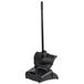A black plastic Rubbermaid Lobby Pro Dust Pan with a long handle.