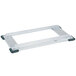 An aluminum Metro truck dolly frame with black corner bumpers.
