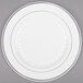 Fineline Silver Splendor 510-WH 10 inch White Customizable Plastic Plate with Silver Bands - 120/Case