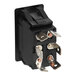 A black American Range rocker switch with metal buttons and copper wires.