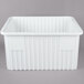 A white plastic Metro tote divider box.