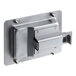 A stainless steel Cres Cor latch with a lock and screws.