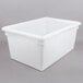 A white Cambro poly food storage box with a lid.