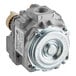 A close up of a Pitco gas valve with a metal housing and a round disc.