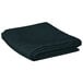 A folded hunter green rectangular table cover.