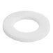 A white plastic circle with a hole in the middle.