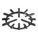 A close-up of a black cast iron Vulcan grate with lines in the middle.