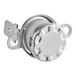 A silver metal Vollrath low water thermostat.