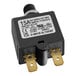 A black and white Robot Coupe circuit breaker with two wires.
