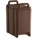 A brown plastic container with handles.