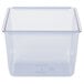 A clear plastic container with a clear lid.