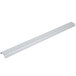 A white metal Vollrath wall mounting rail with holes.