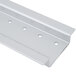 A white metal Vollrath wall mounting rail with holes for bins.