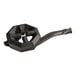 A black metal US Range front burner with holes.