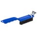 A Carlisle Sparta grill brush with a blue plastic handle and black bristles.