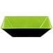 A green and black square melamine bowl.
