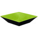 A green and black square melamine bowl.
