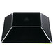 A black square Brasilia melamine bowl with a green border.