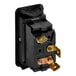 A black Food Warming Equipment On/Off switch with gold and copper screws.