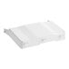 A white plastic trough with metal wires.