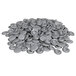 A pile of gray plastic discs.