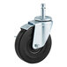 A Vollrath 26961-1 caster with a black and silver metal wheel.