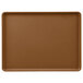 A brown rectangular tray with a white border.