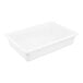 A white plastic Carlisle food storage box with a lid.