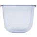 A clear plastic container with a handle.