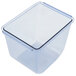 A clear plastic container with a lid.