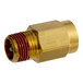 A Cleveland brass and red threaded valve connector.
