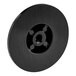 A black circular Vulcan thermostat knob with a hole in the center.
