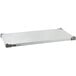 A white rectangular Metro flat galvanized shelf.